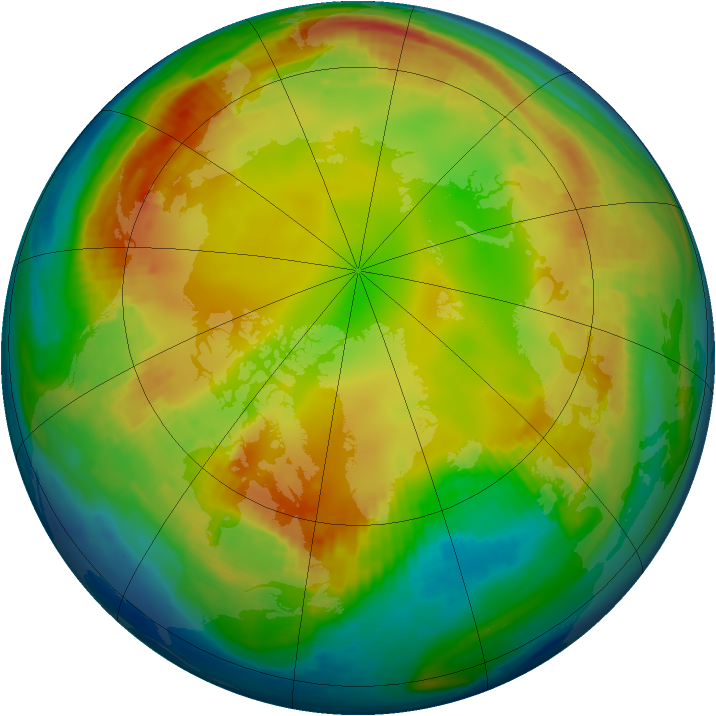 Arctic ozone map for 26 January 1999